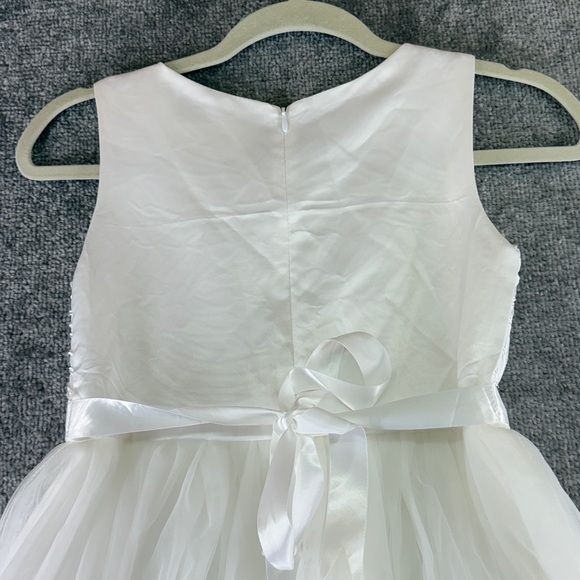 Sunny Fashion Sleeveless Elegant White Kids Dress Flower Girl Baptism Girls 10 - Picture 8 of 12